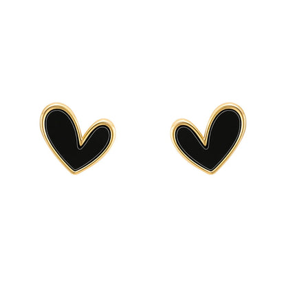 New Korean Sweet Cute Heart Stud Earrings for Women