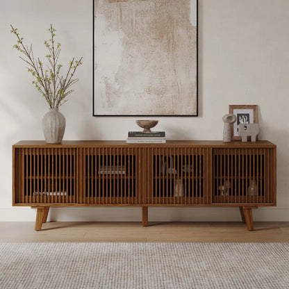 Astrid 70" MCM Slatted Media Console