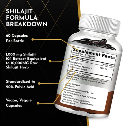 Shilajit Capsules 120ct – Natural Energy & Detox Support