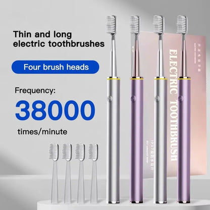 Slim Electric Toothbrush for Women, Soft DuPont Bristles, Rechargeable