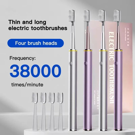 Slim Electric Toothbrush for Women, Soft DuPont Bristles, Rechargeable