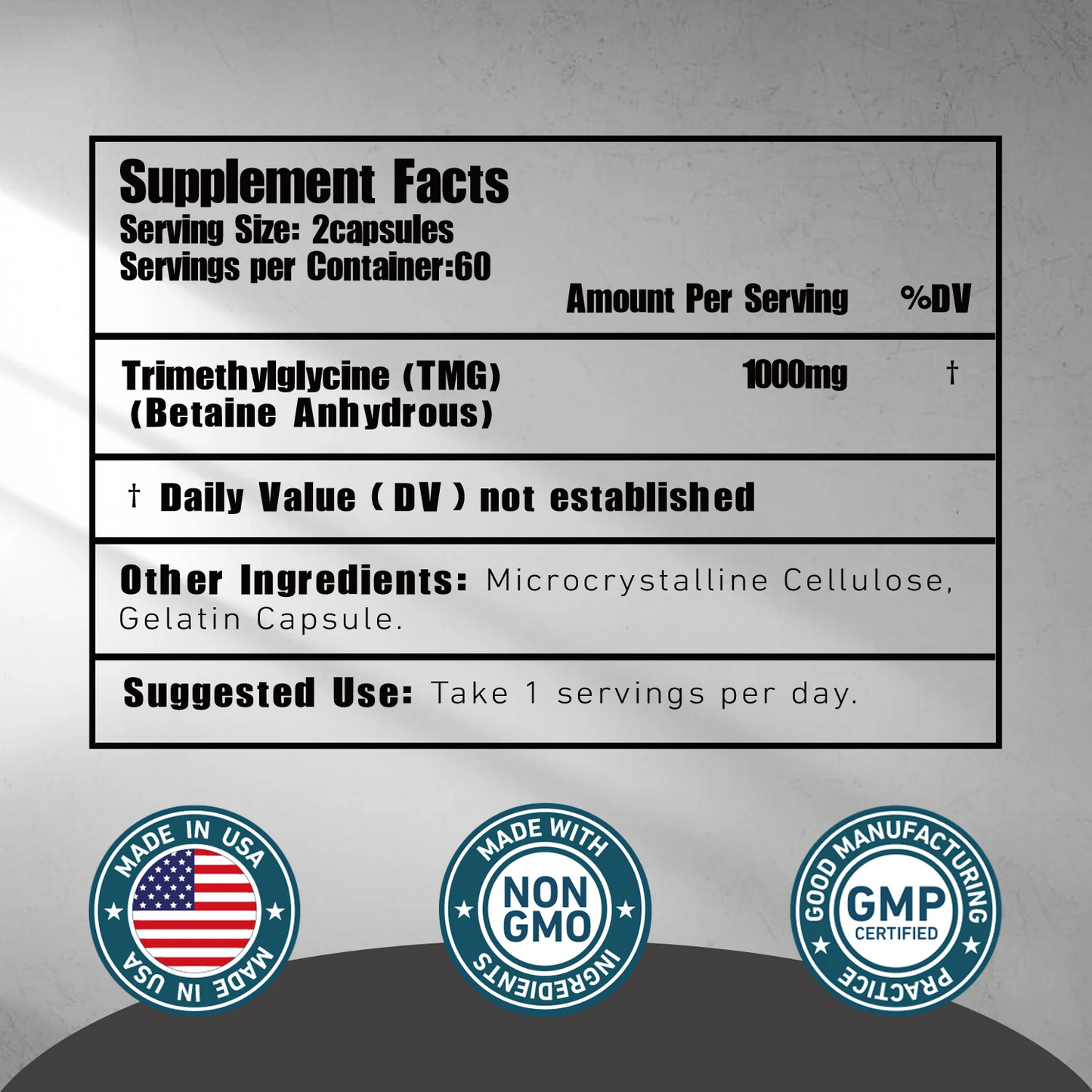 TMG Trimethylglycine – Betaine Anhydrous Supplement