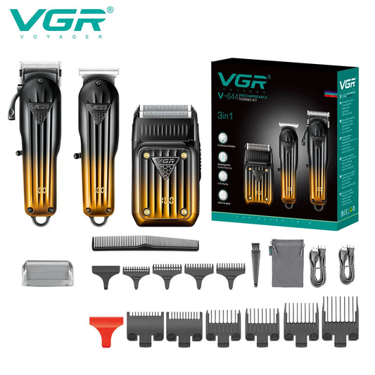 VGR V-644 Hair Clipper Set, Gradient Trimmer & Shaver, Rechargeable