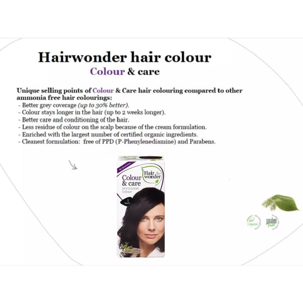 HAIR WONDER Colour & Care Organic #1 Black