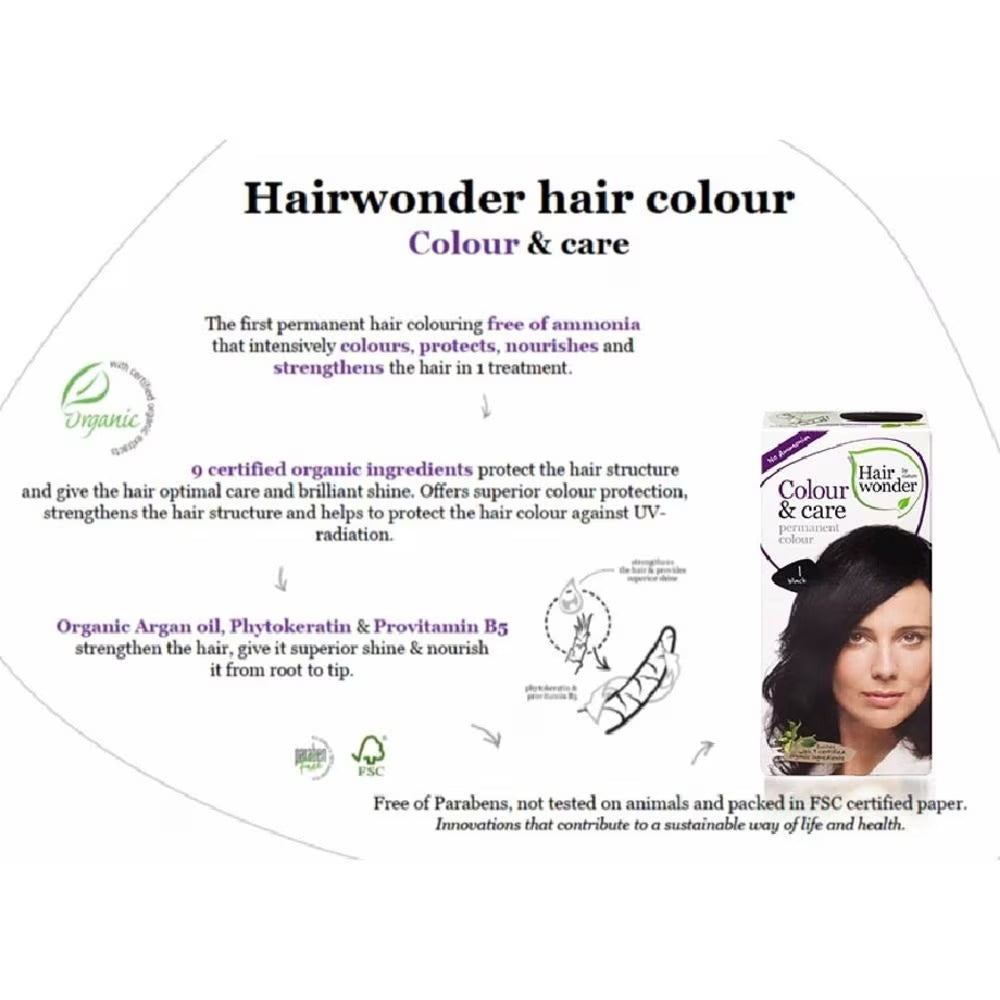 HAIR WONDER Colour & Care Organic #1 Black