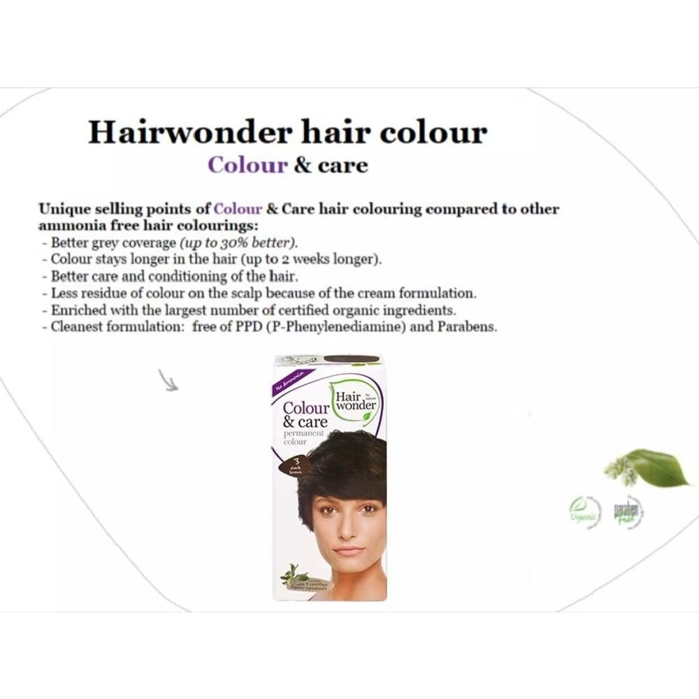 HAIR WONDER Colour & Care Organic #3 Dark Brown