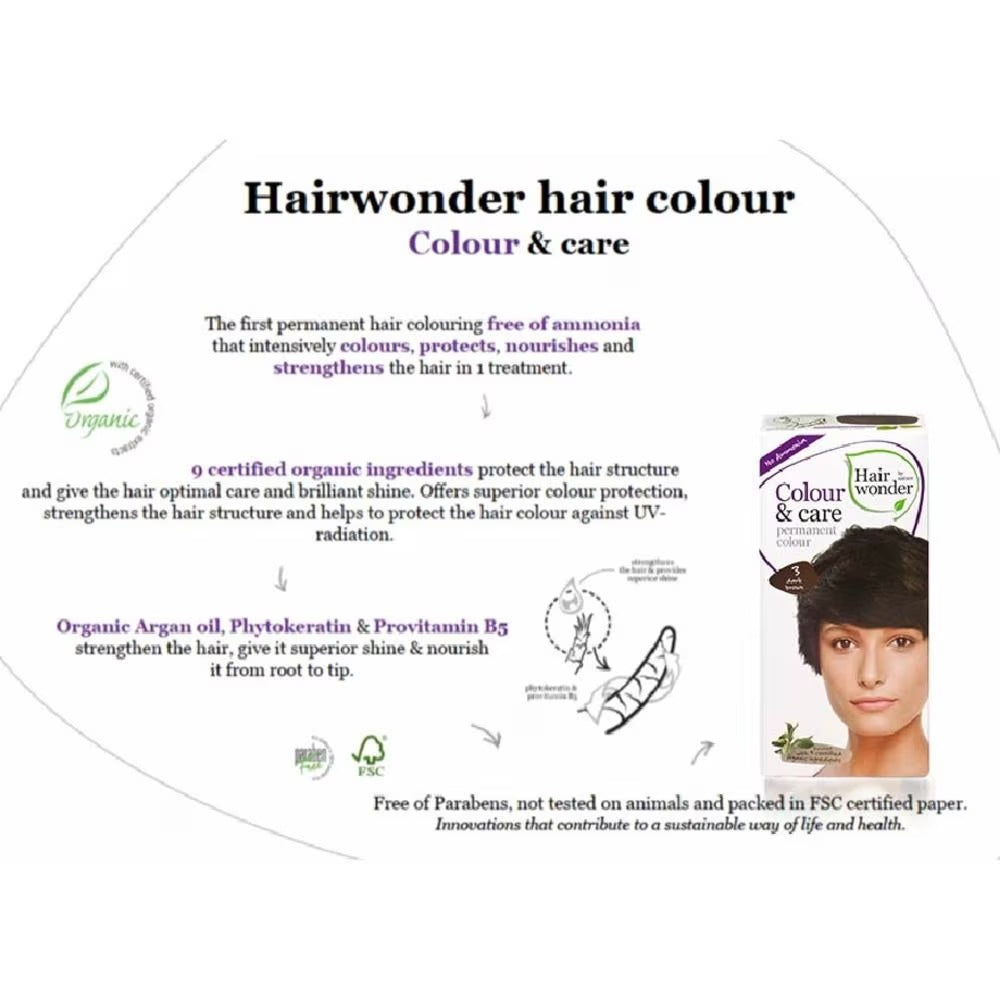 HAIR WONDER Colour & Care Organic #3 Dark Brown