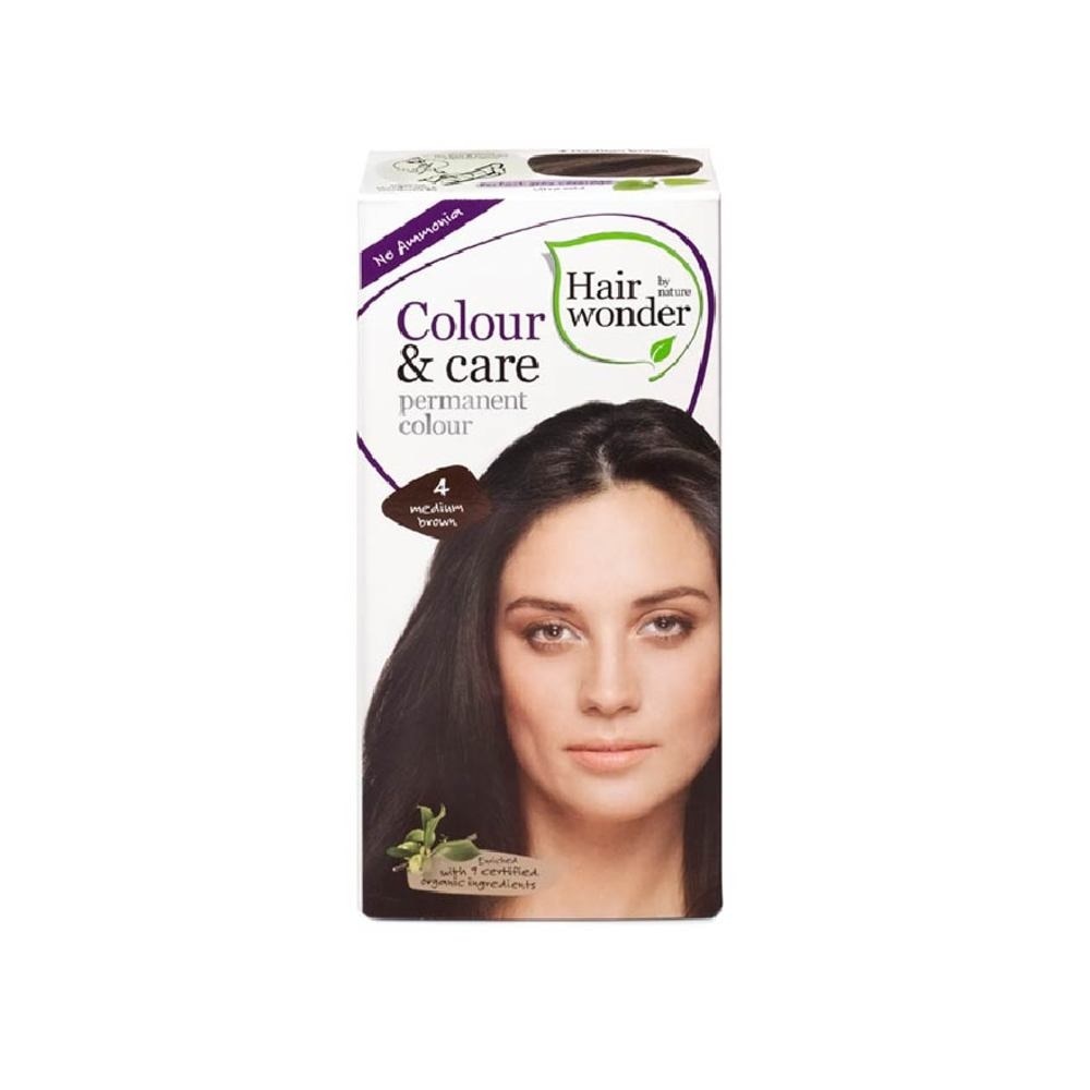 HAIR WONDER Colour & Care Organic #4 Medium Brown