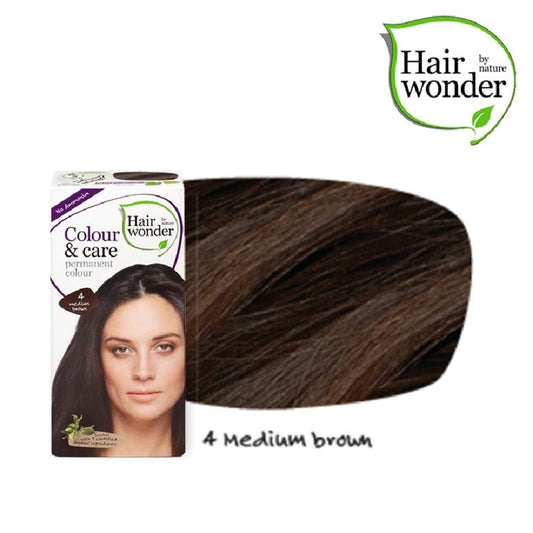HAIR WONDER Colour & Care Organic #4 Medium Brown