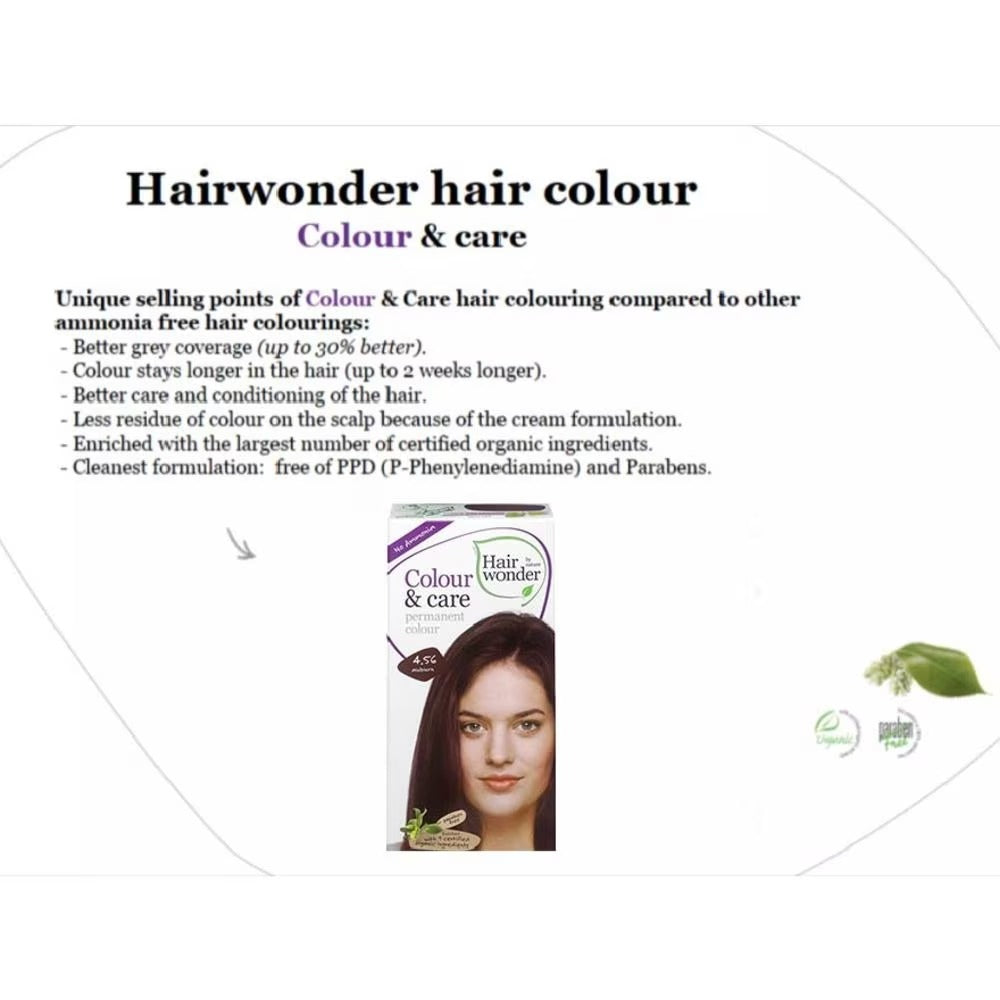 HAIR WONDER Colour & Care Organic #4.56 Auburn