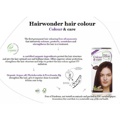 HAIR WONDER Colour & Care Organic #4.56 Auburn