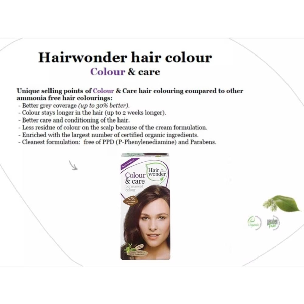 HAIR WONDER Colour & Care Organic #5.35 Chocolate Brown