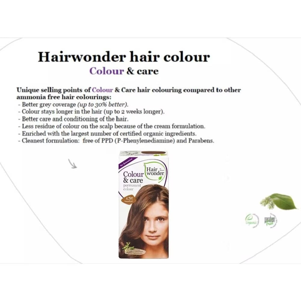 HAIR WONDER Colour & Care Organic #6.35 Hazelnut