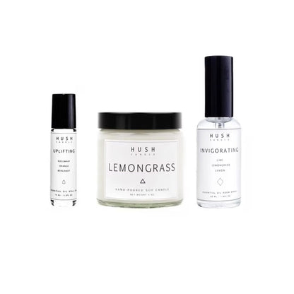 HUSH CANDLE Uplifting Packset consists Lemongrass