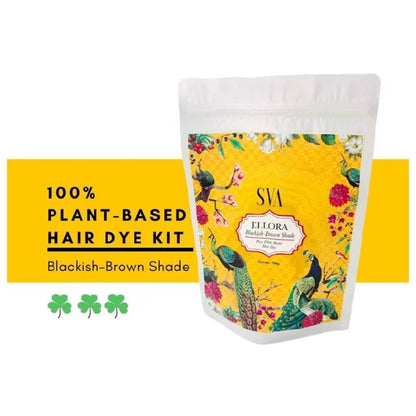 SVA Ellora Plant-Based Hair Dye Kit - Blackish Brown Shade 200g