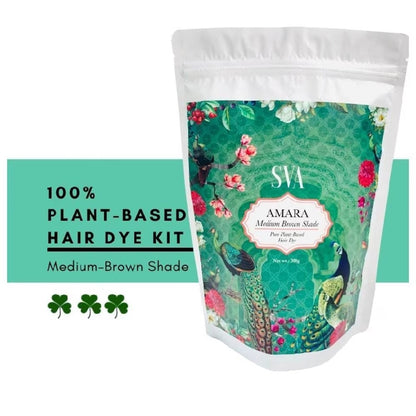 SVA Amara Plant-Based Hair Dye Kit - Medium Brown Shade 200g