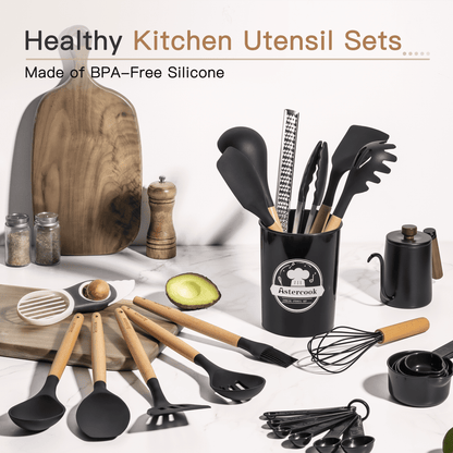 Astercook Silicone Cooking Utensils Set