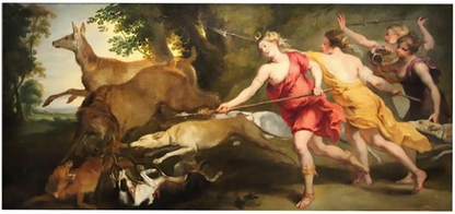 Ancient Greek hunting goddess Diana resin statue
