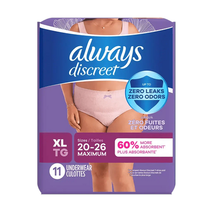 Always Discreet Maximum Protection Underwear.