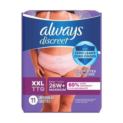 Always Discreet Maximum Protection Underwear.