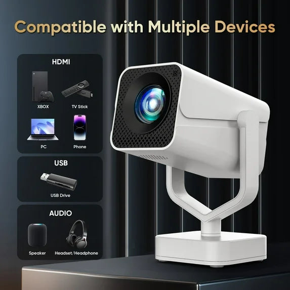 GCZ Mini Projector with WiFi and Bluetooth