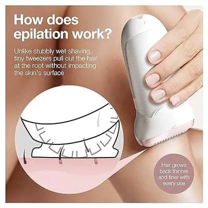 Braun Epilator Silk-épil 9 9-720, Hair Removal Device, Epilator for Women, Wet/Dry, Waterproof, 3-in-1 Epilate, Shave, or Trim, Salon-Like Smooth Skin, Womens Shaver & Trimmer, Cordless, Rechargeable.