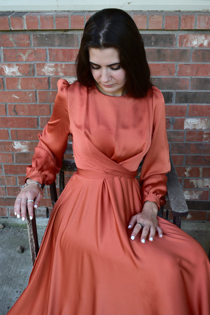 Satin Multi Way Dress - Mandarin
